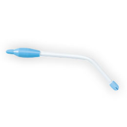Image POMPE À SALIVE BLANCHES À BOUT BLEU AVEC SOUPAPE SAFE-FLO